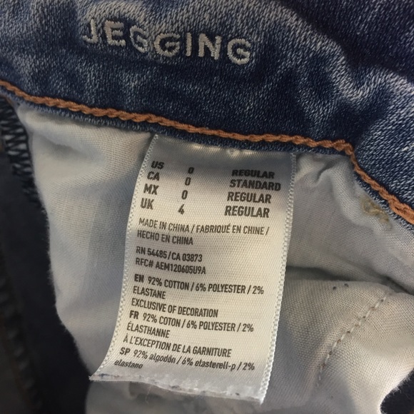 AEO American Eagle Distressed Skinny Jegging 0 - Picture 7 of 8